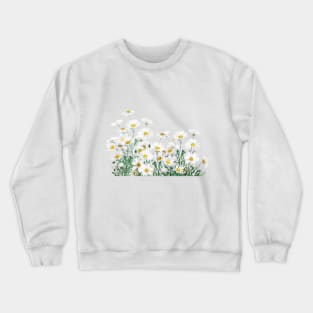 white daisy horizontal Crewneck Sweatshirt